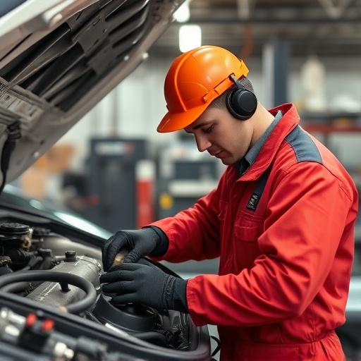 auto technician working