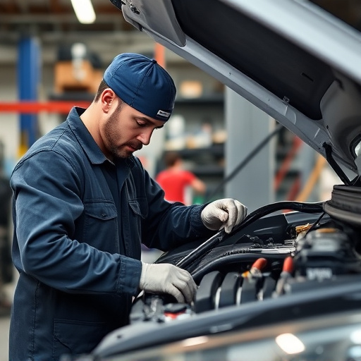 auto technician working