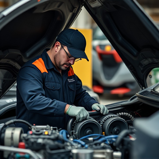 auto technician working