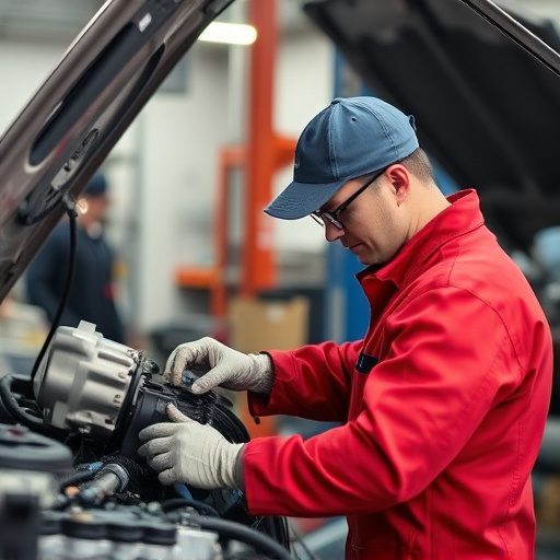 auto technician working