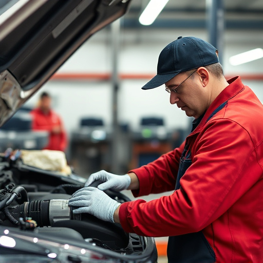 auto technician working