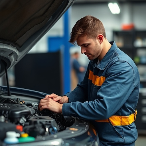 auto technician working