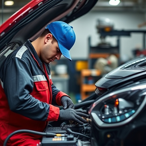 auto technician working