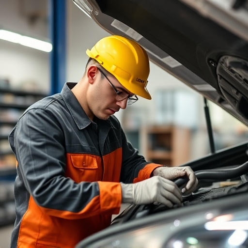 auto technician working