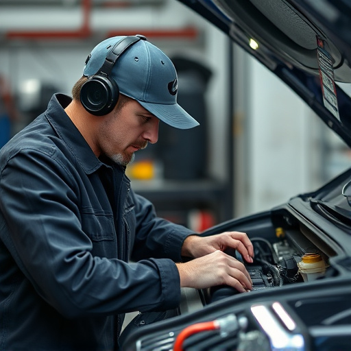 auto technician working
