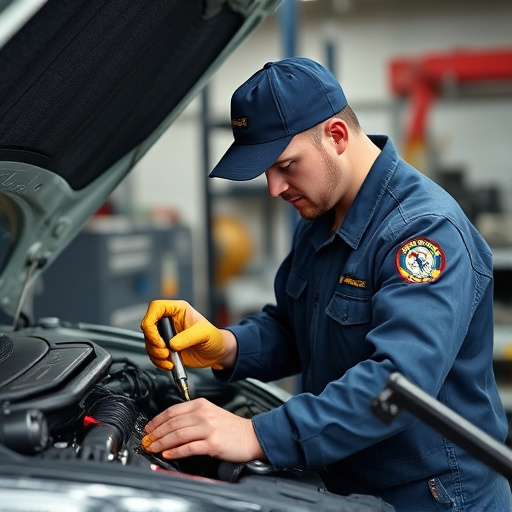 auto technician working