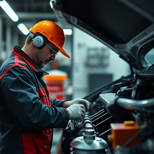 auto technician working