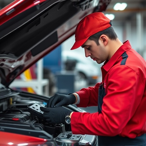 auto technician working