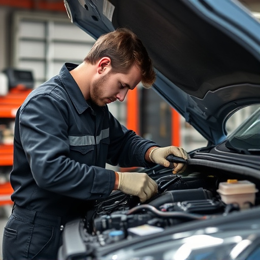 auto technician working