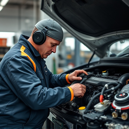 auto technician working