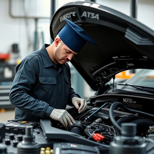auto technician working