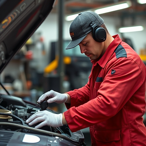 auto technician working