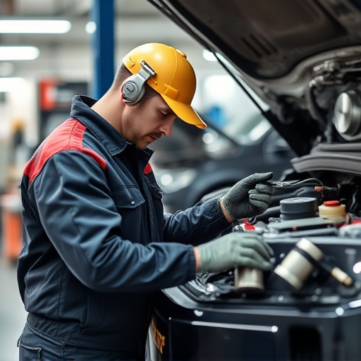 auto technician working