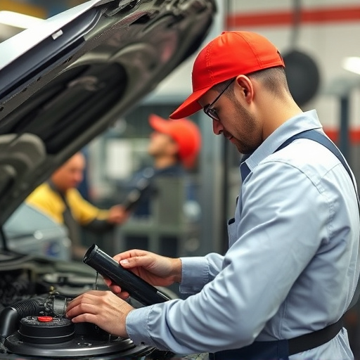 auto technician working