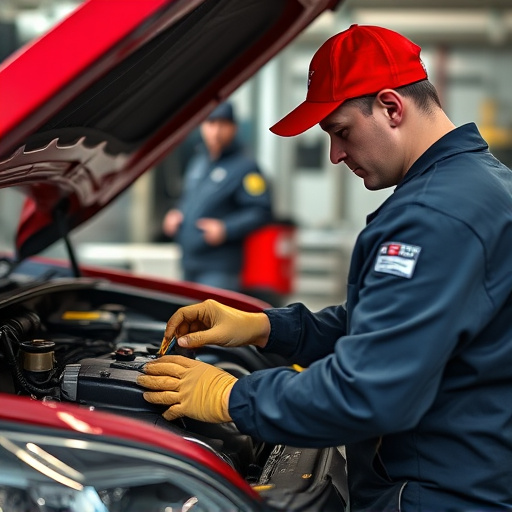 auto technician working