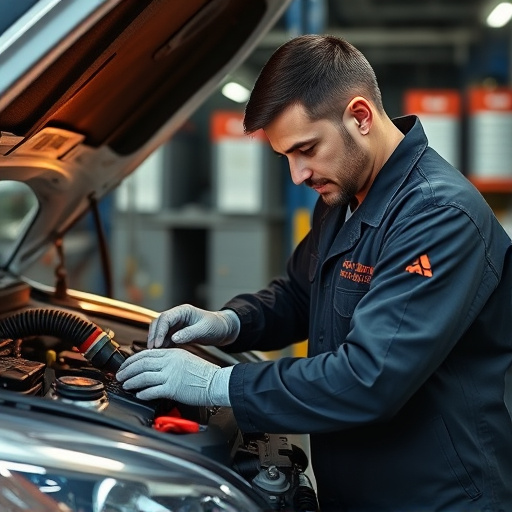 auto technician working