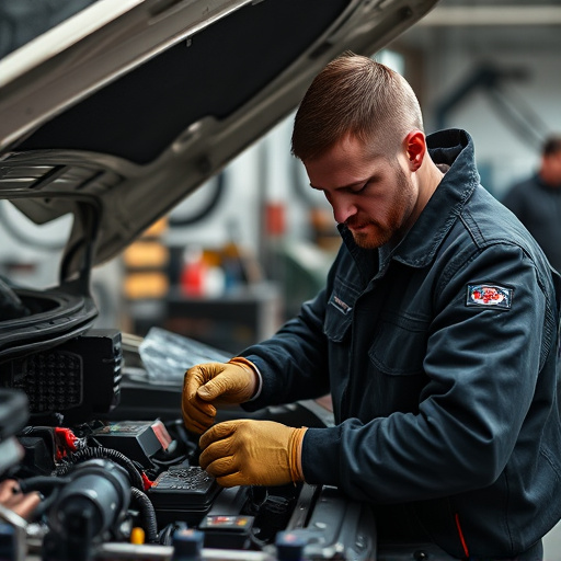 auto technician working
