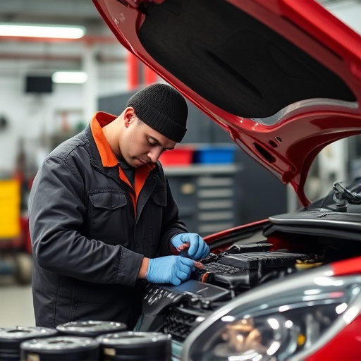 auto technician working