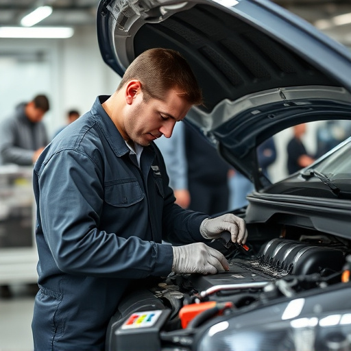 auto technician working