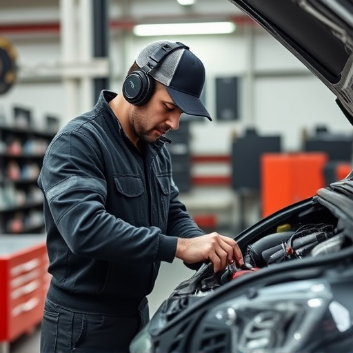 auto technician working