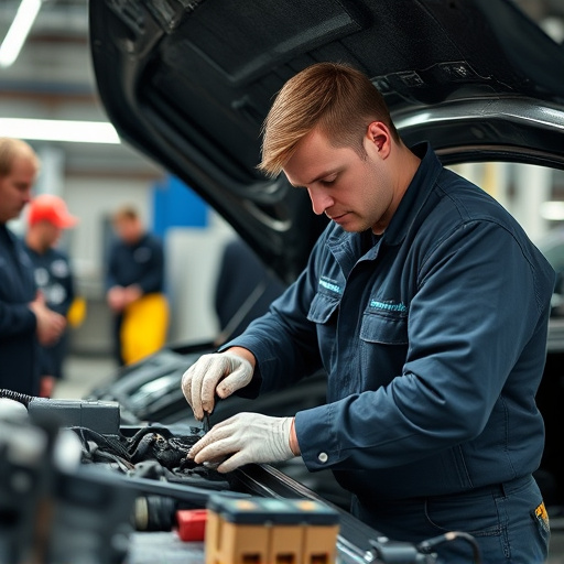 auto technician working