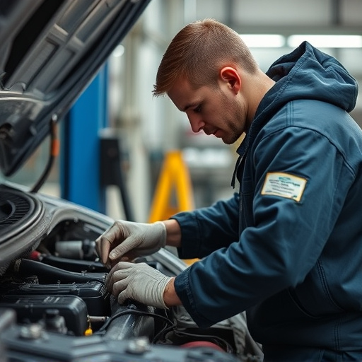 auto technician working