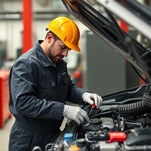 auto technician working