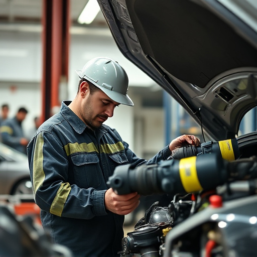 auto technician working