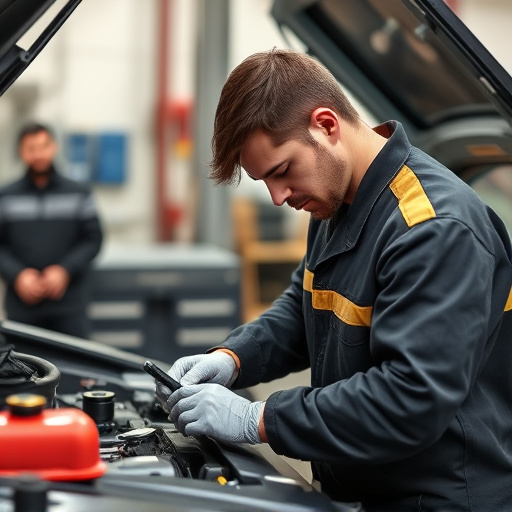 auto technician working