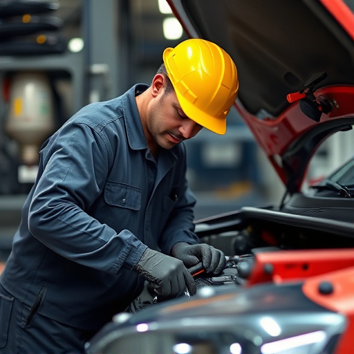 auto technician working