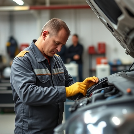 auto technician working
