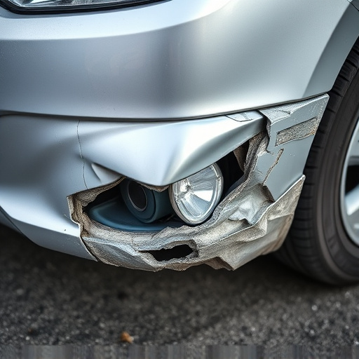 damaged car bumper