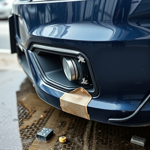 damaged car bumper
