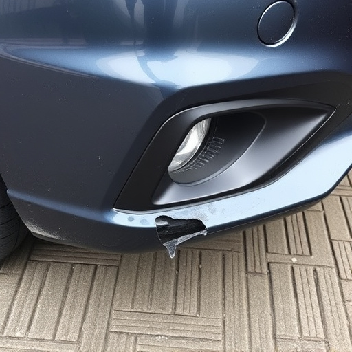 damaged car bumper