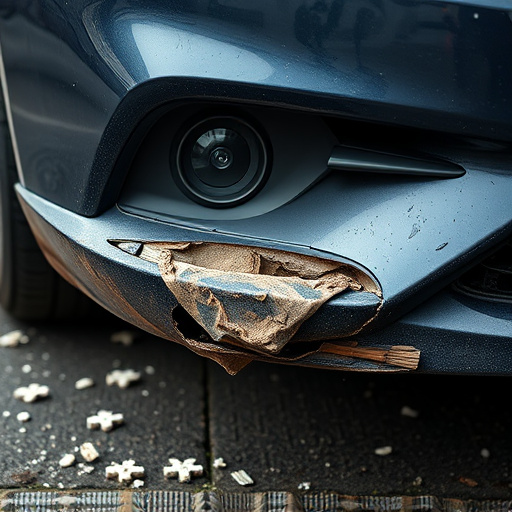 damaged car bumper