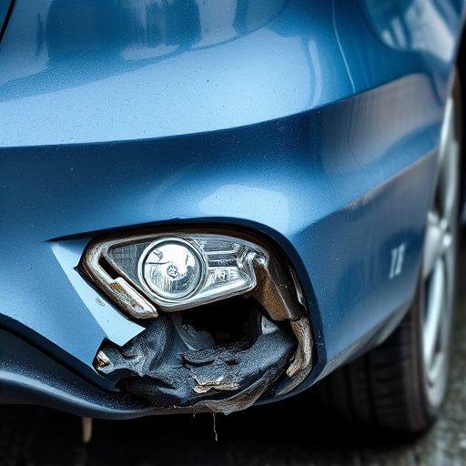 damaged car bumper