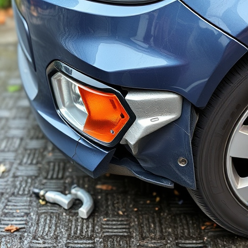 damaged car bumper