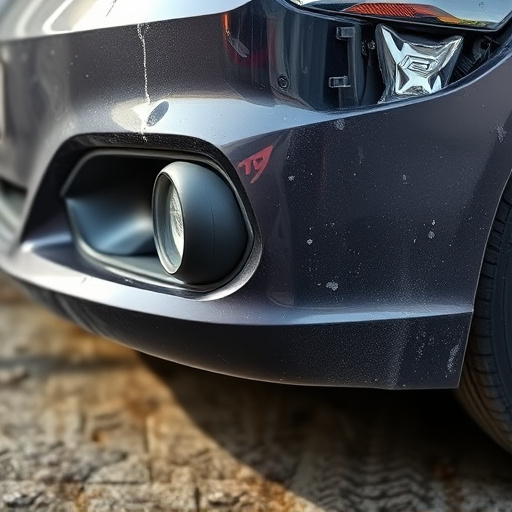 damaged car bumper