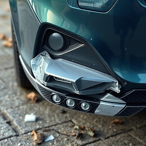 damaged car bumper