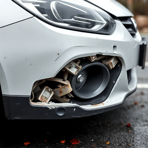 damaged car bumper