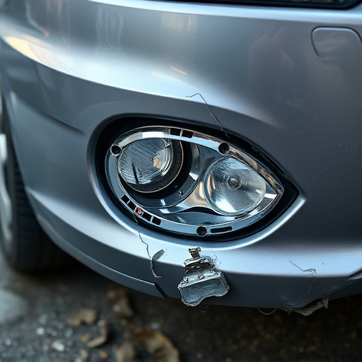 damaged car bumper