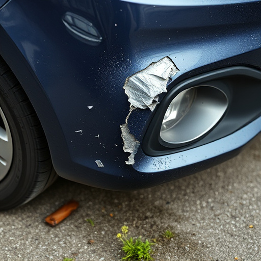 damaged car bumper