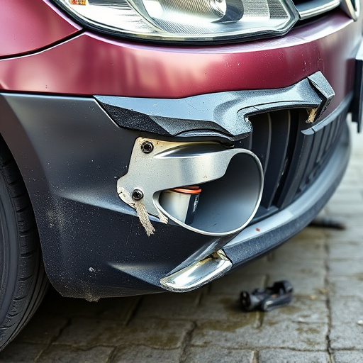 damaged car bumper
