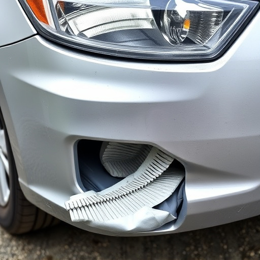 damaged car bumper