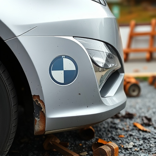 damaged car bumper