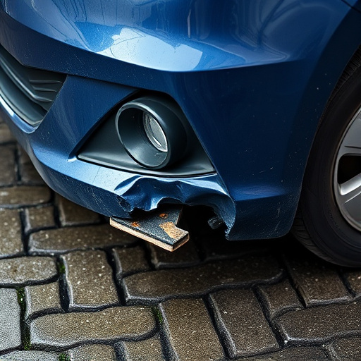 damaged car bumper