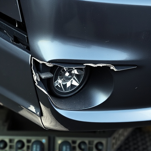 damaged car bumper