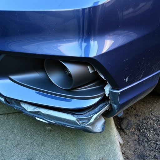 damaged car bumper