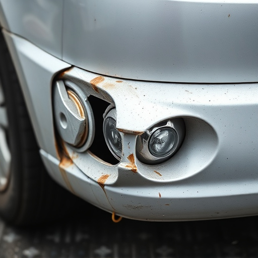 damaged car bumper