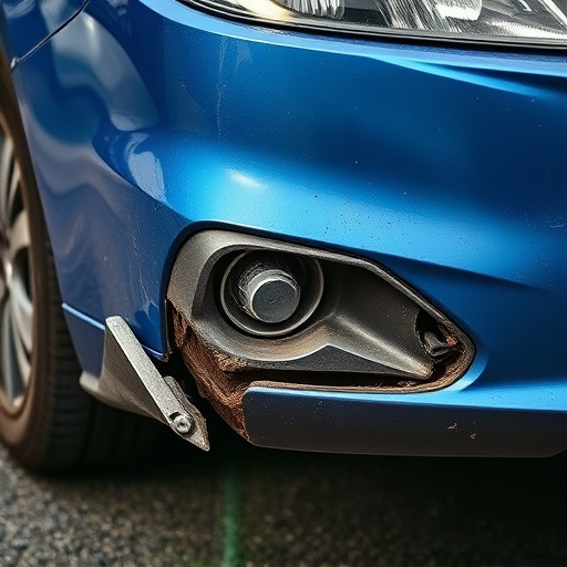 damaged car bumper